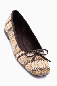 Fridah Braun Schleifen Detail Damen Ballerinas