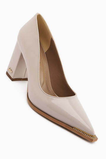 Bonny Nude Thick Heeled Women's Shoe