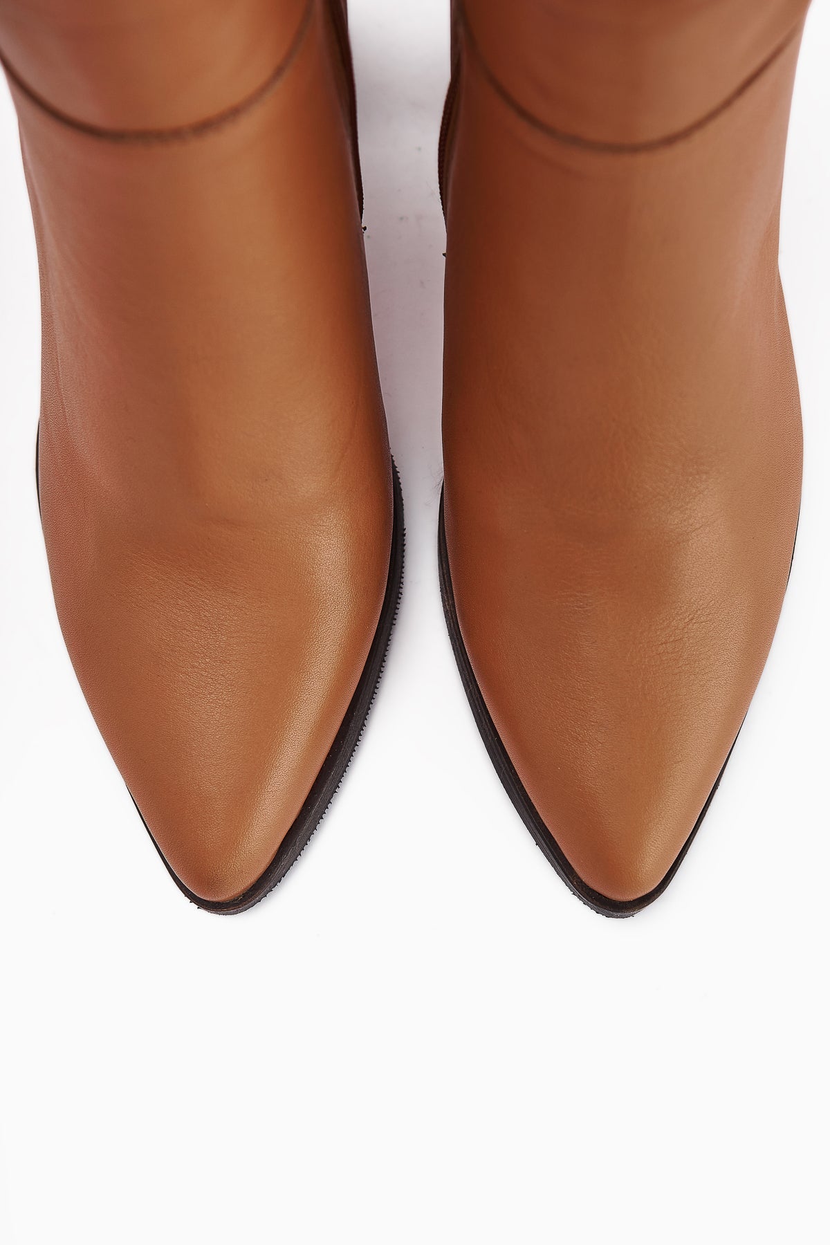 Tamina Genuine Leather Taba Pointed Toe Heeled Women's Boot