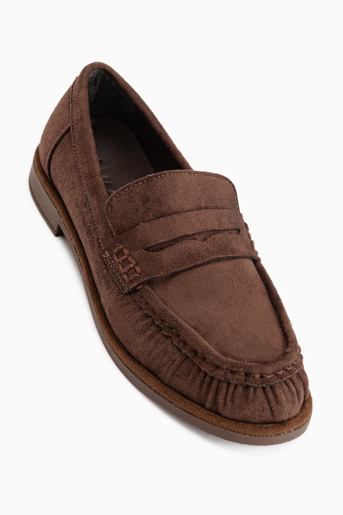 Carmel Coffee Suede Penny Loafer Women’s Shoes