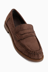 Carmel Kaffee Wildleder Penny Loafer Damen Schuhe