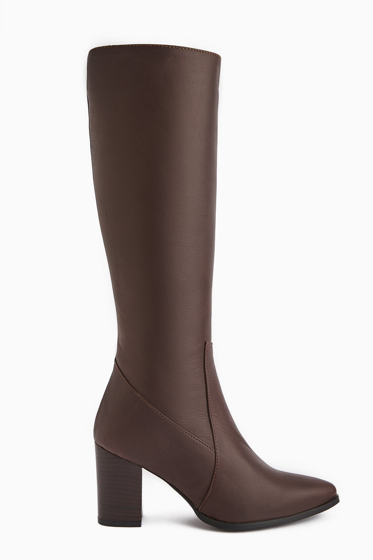 Vilda Genuine Leather Brown Pointed Toe Women's Boot