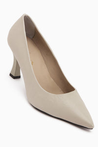 Clarry Echtes Leder Beige Damen Absatzschuhe
