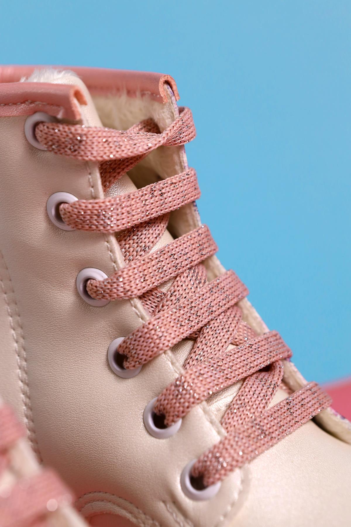 Lovise Perlmutt Cartoon-Charakter Druck Schnür-Kinderstiefel