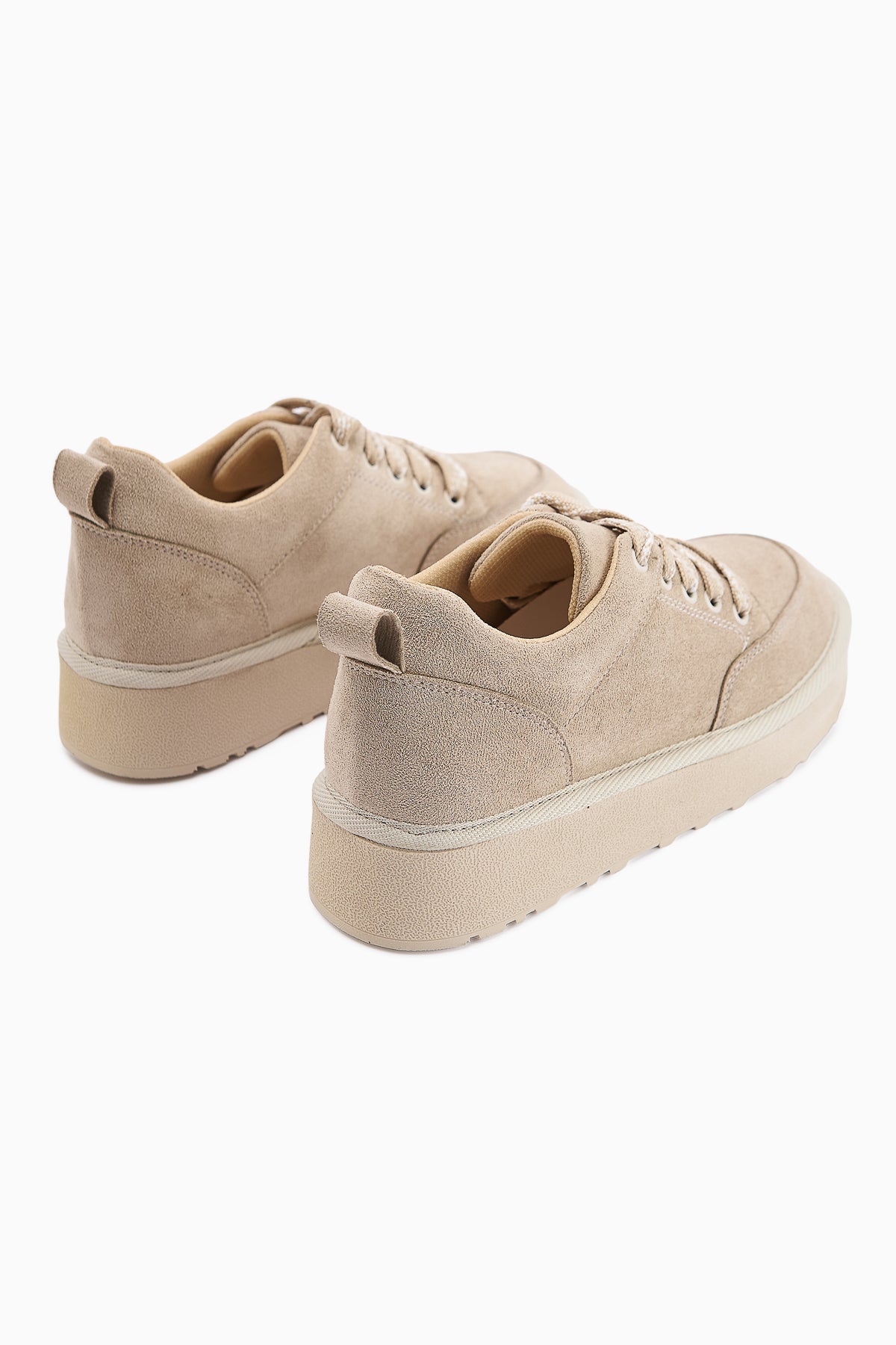 Edle Beige Suede Lace-Up Women's Boot