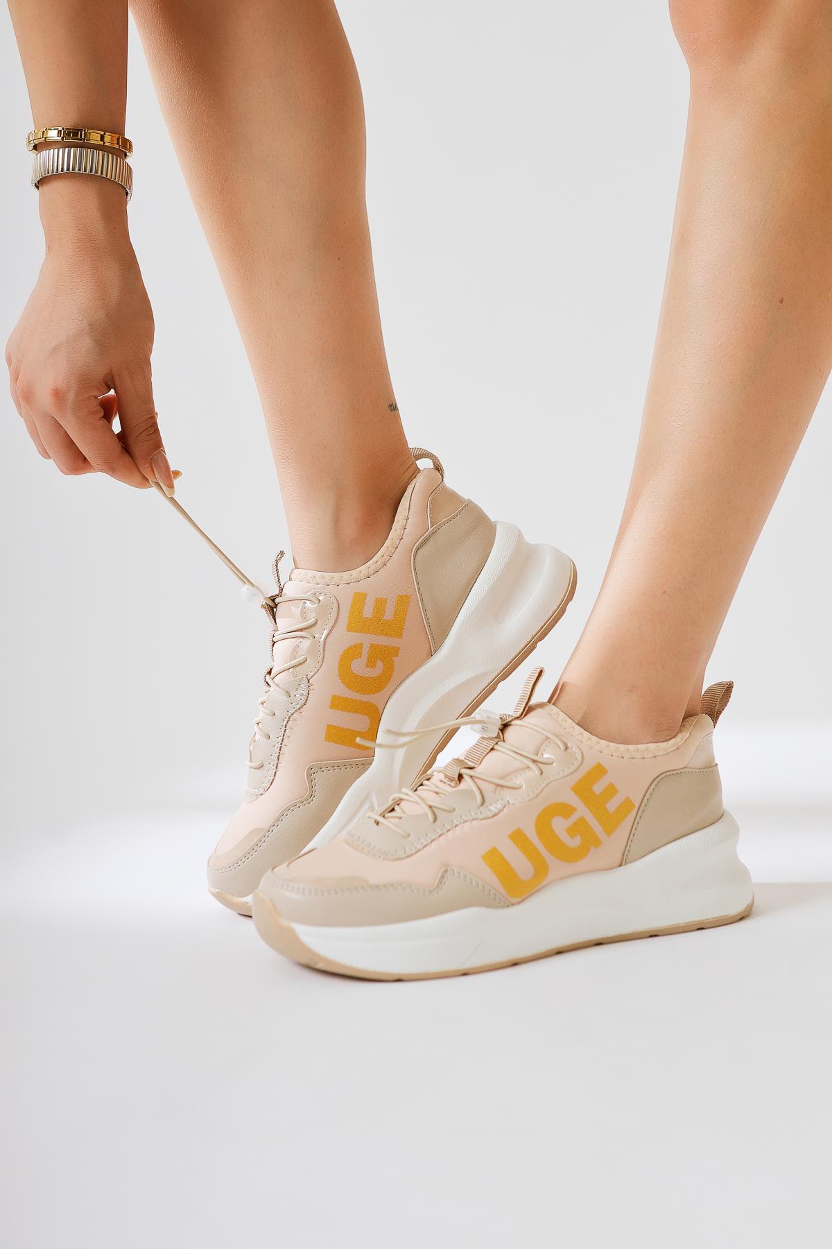 Mintra Nude Scuba Stoff Sneakers