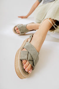 Iris Grey Velvet Cross-Strap Sandals