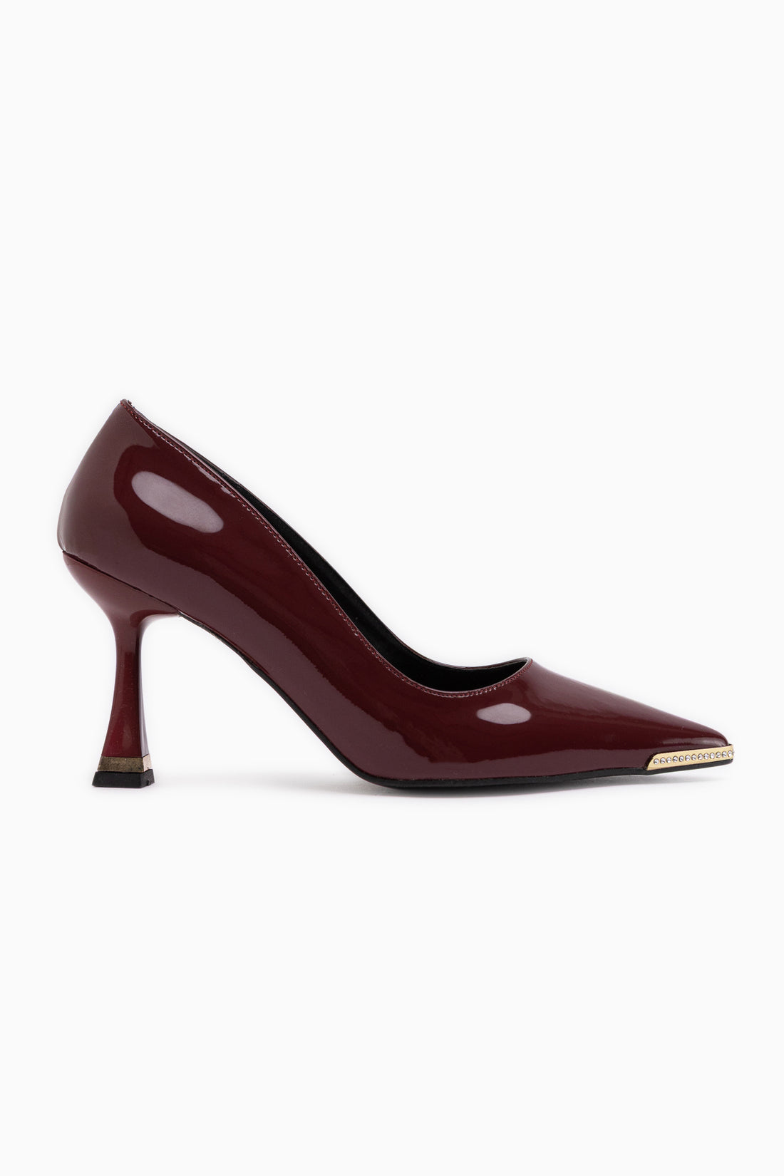 Sydney Bordeaux Lackstein Detail Damen Absatzschuhe