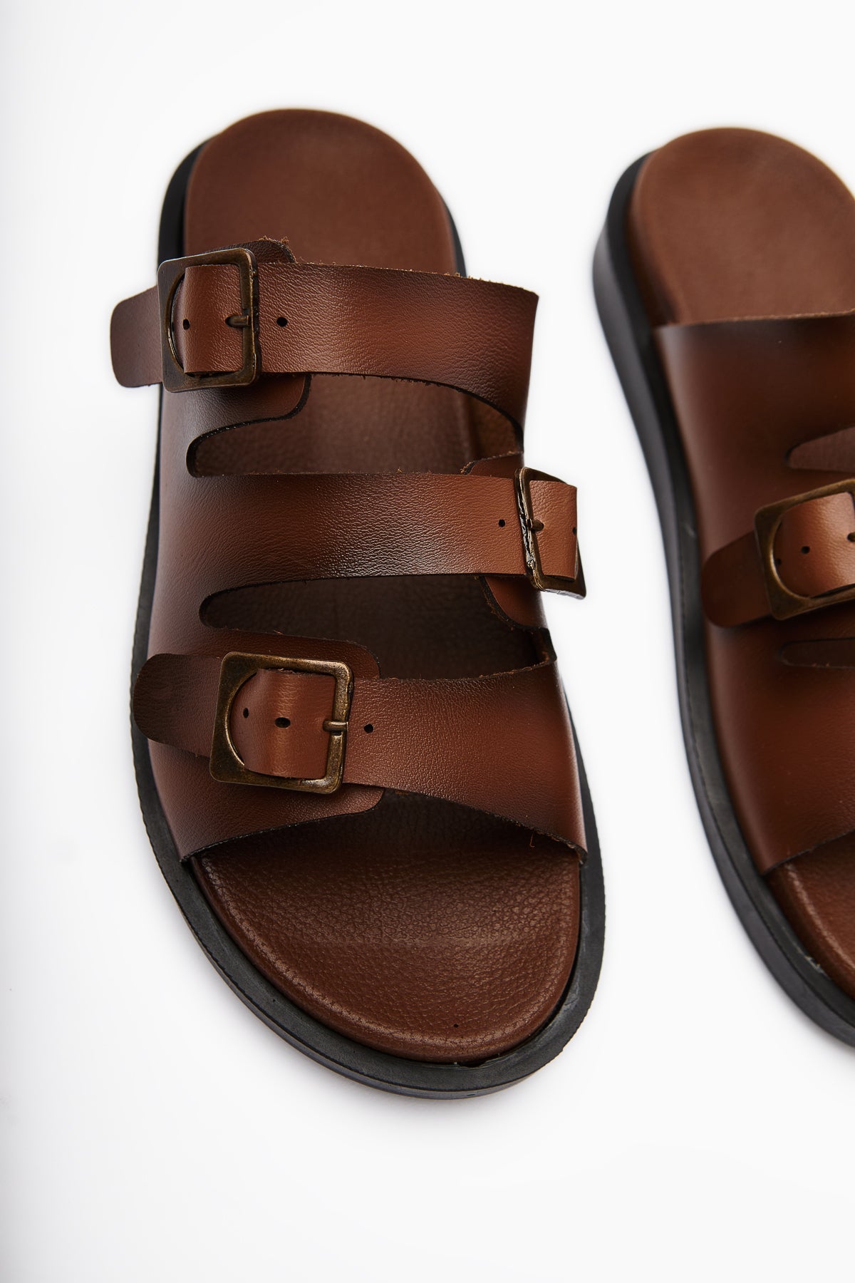 Cosima Damen Tan Dreifachriemen-Slide