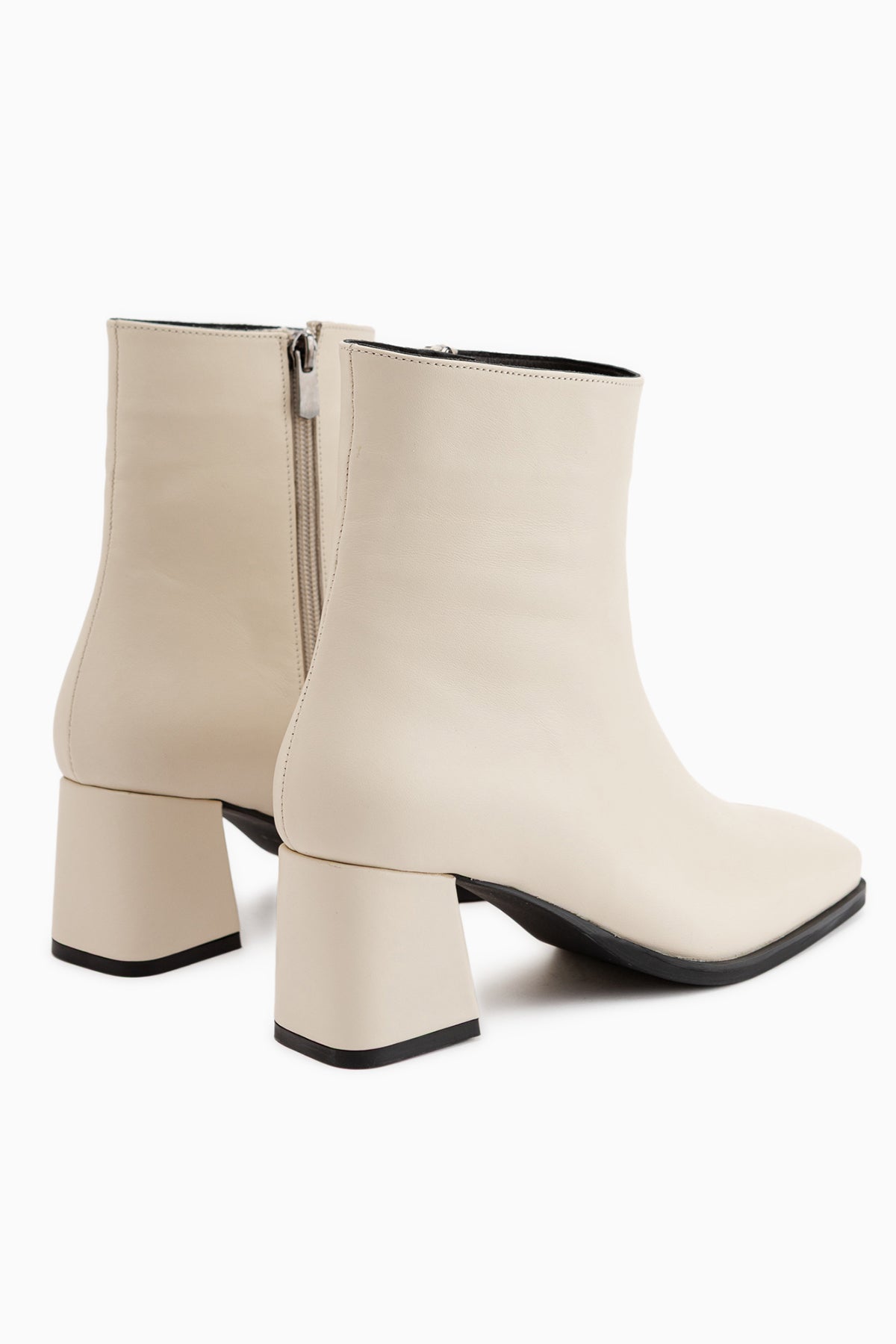 Margot Beige Quadratzehen Damen Stiefel