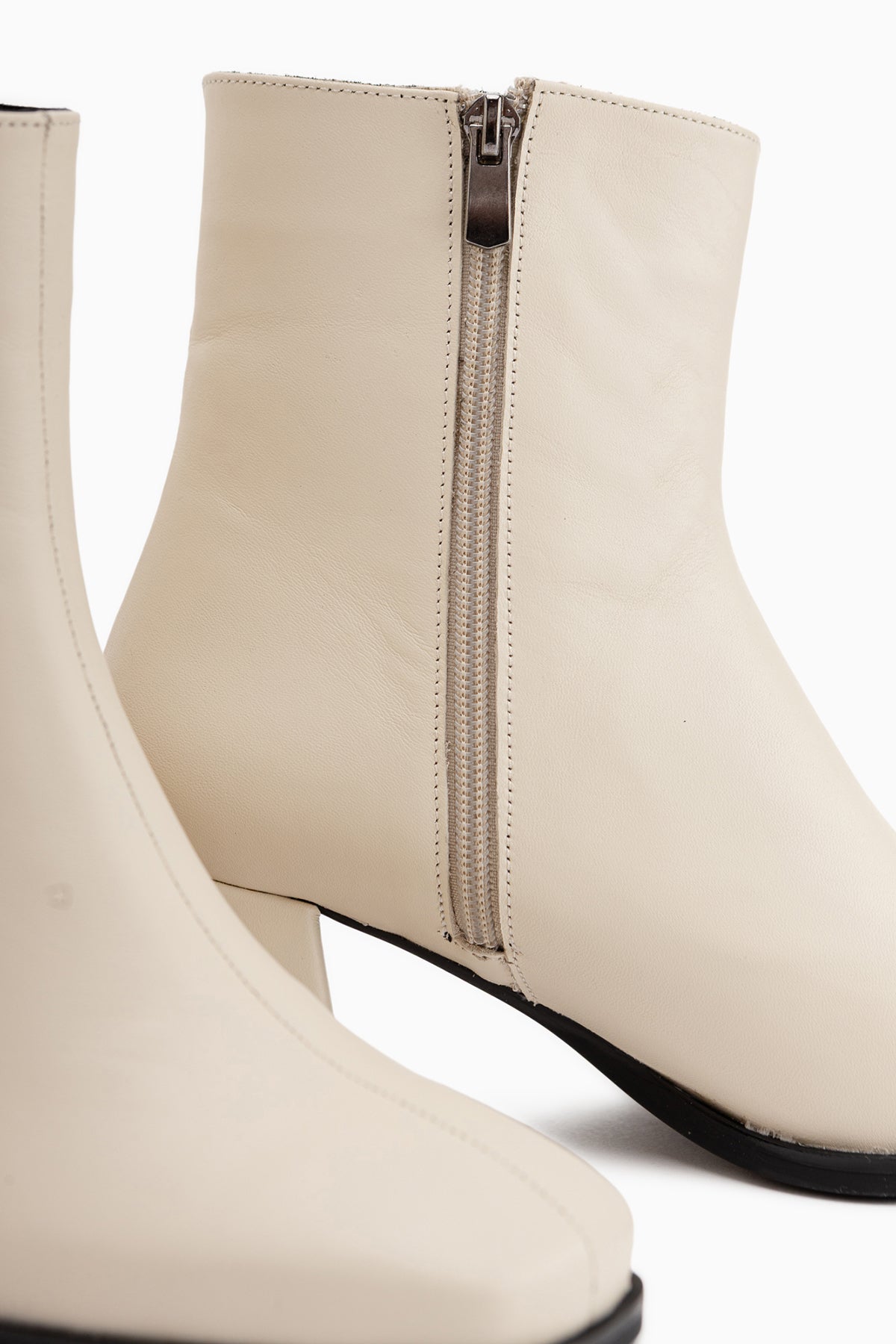 Margot Beige Quadratzehen Damen Stiefel