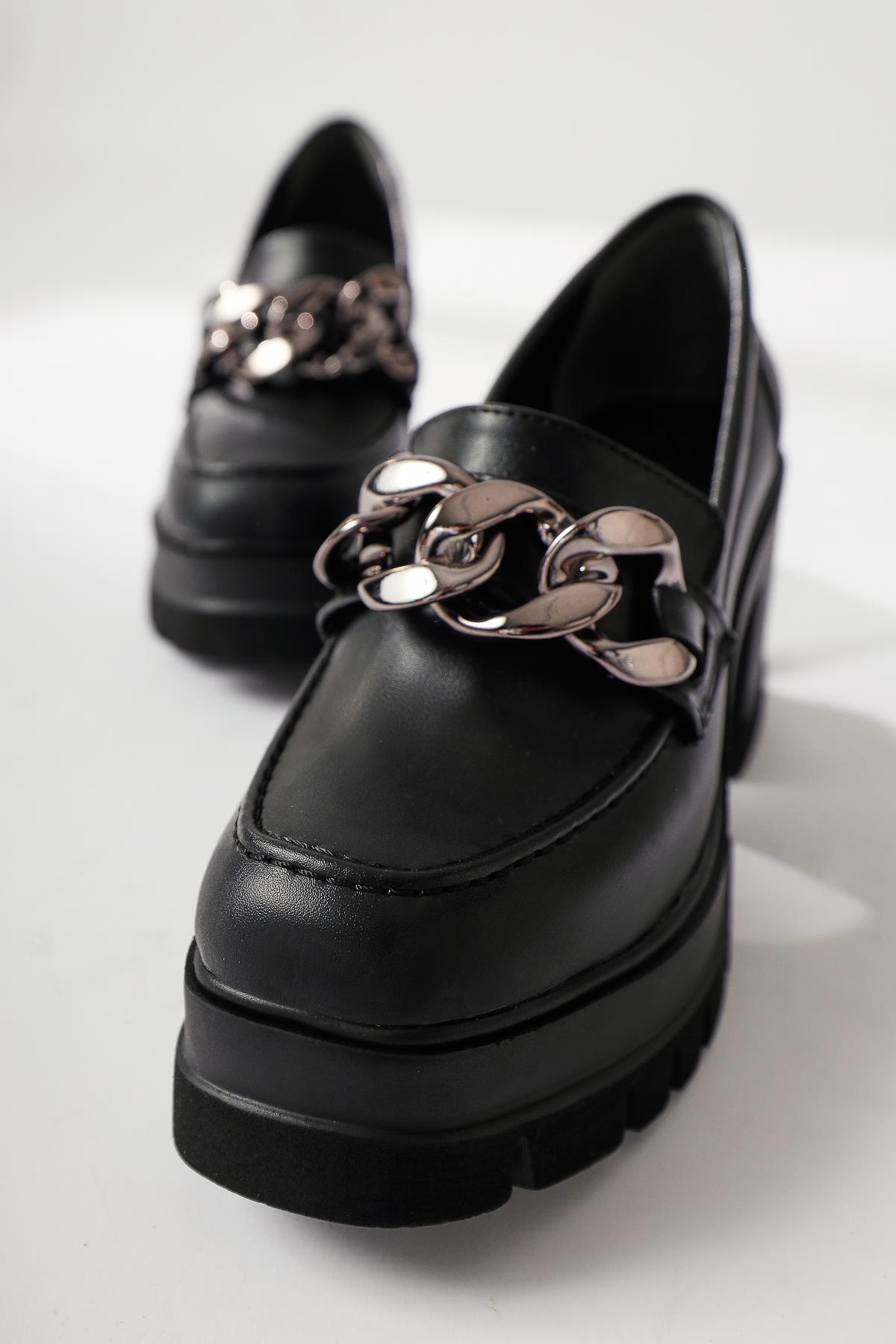 Chanpen Black Buckle Detailed Platform Casual Shoes
