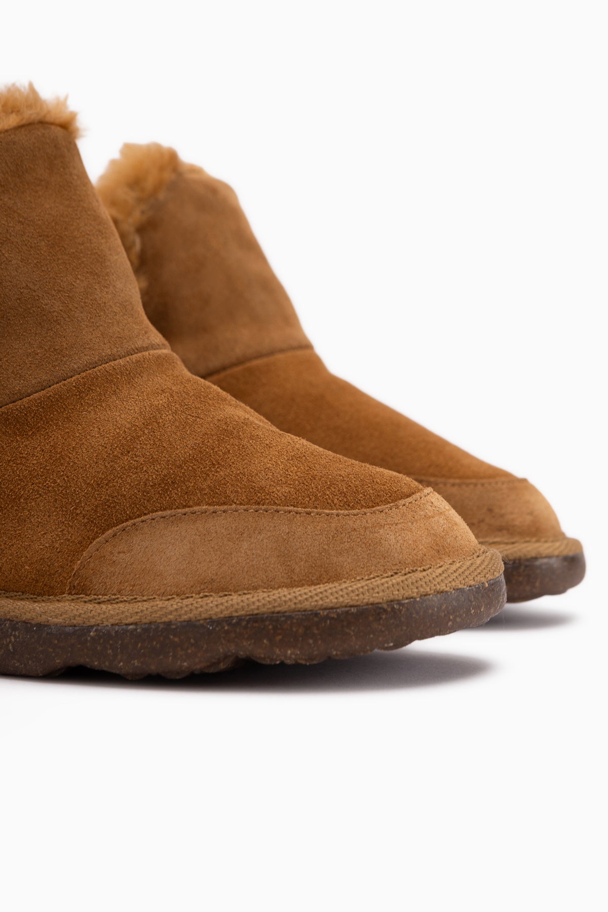 Lorrie Echtes Leder Tan Wildleder Pelz Damen Kurzstiefel
