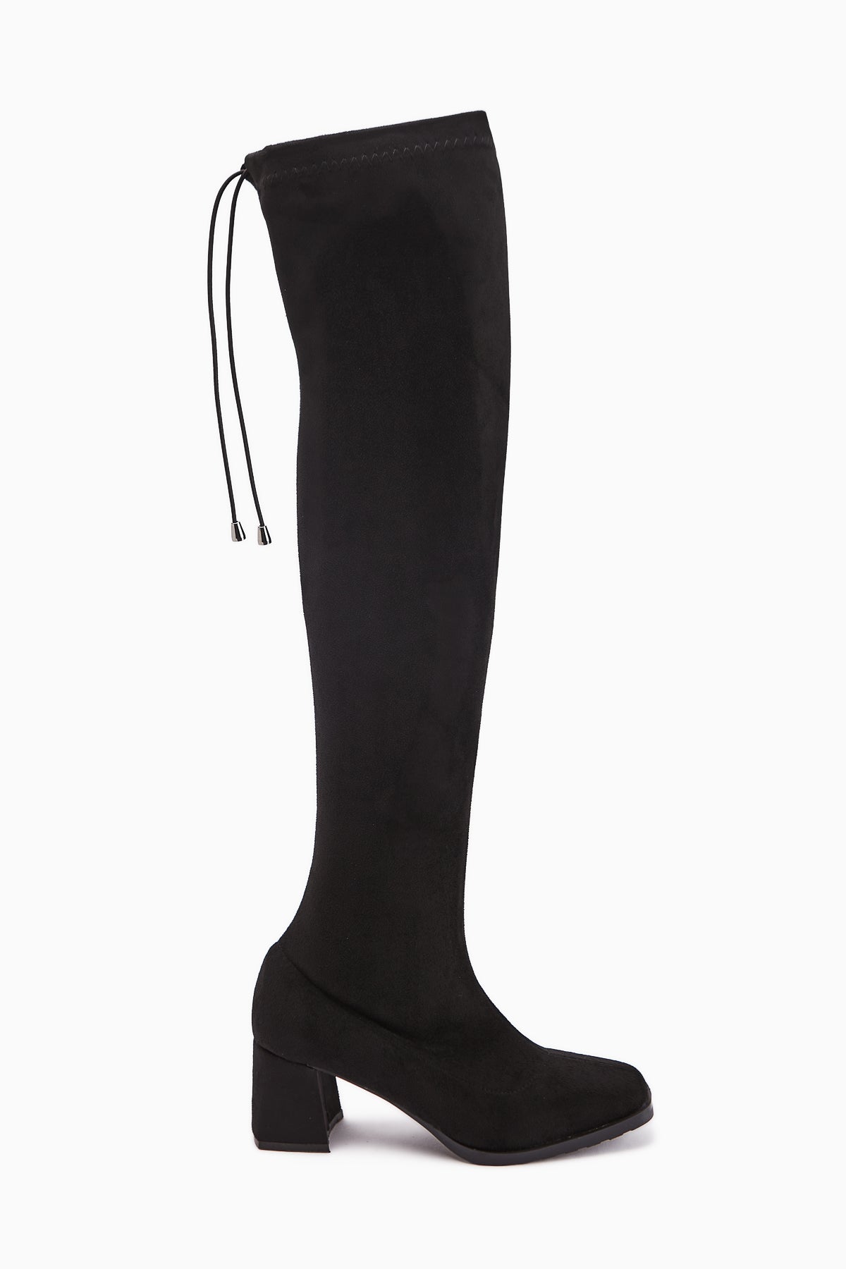 Chaza Black Suede Over-The-Knee Stretch Women's Boots