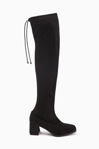 Chaza Black Suede Over-The-Knee Stretch Women's Boots