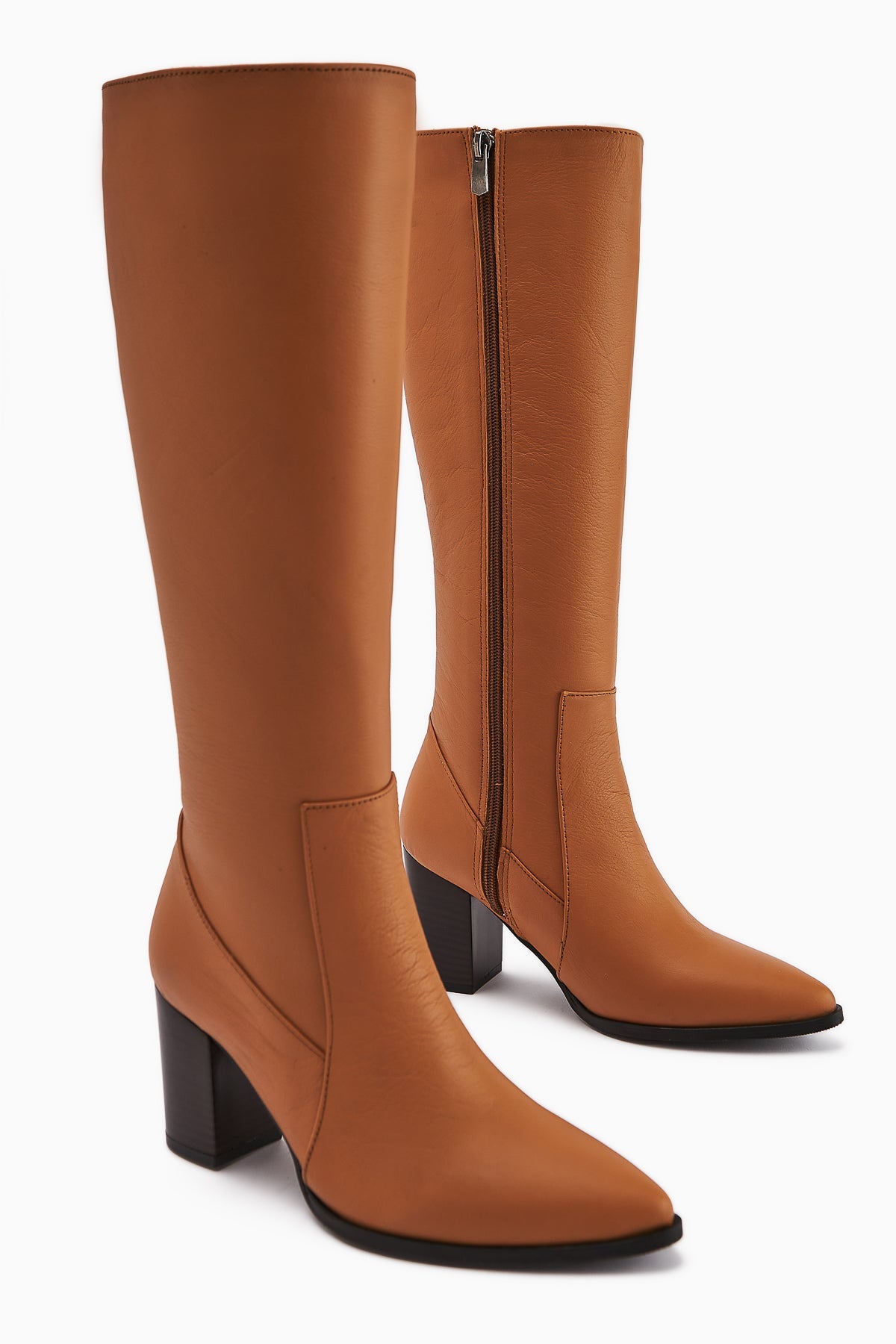 Vilda Genuine Leather Taba Pointed Toe Women's Boot