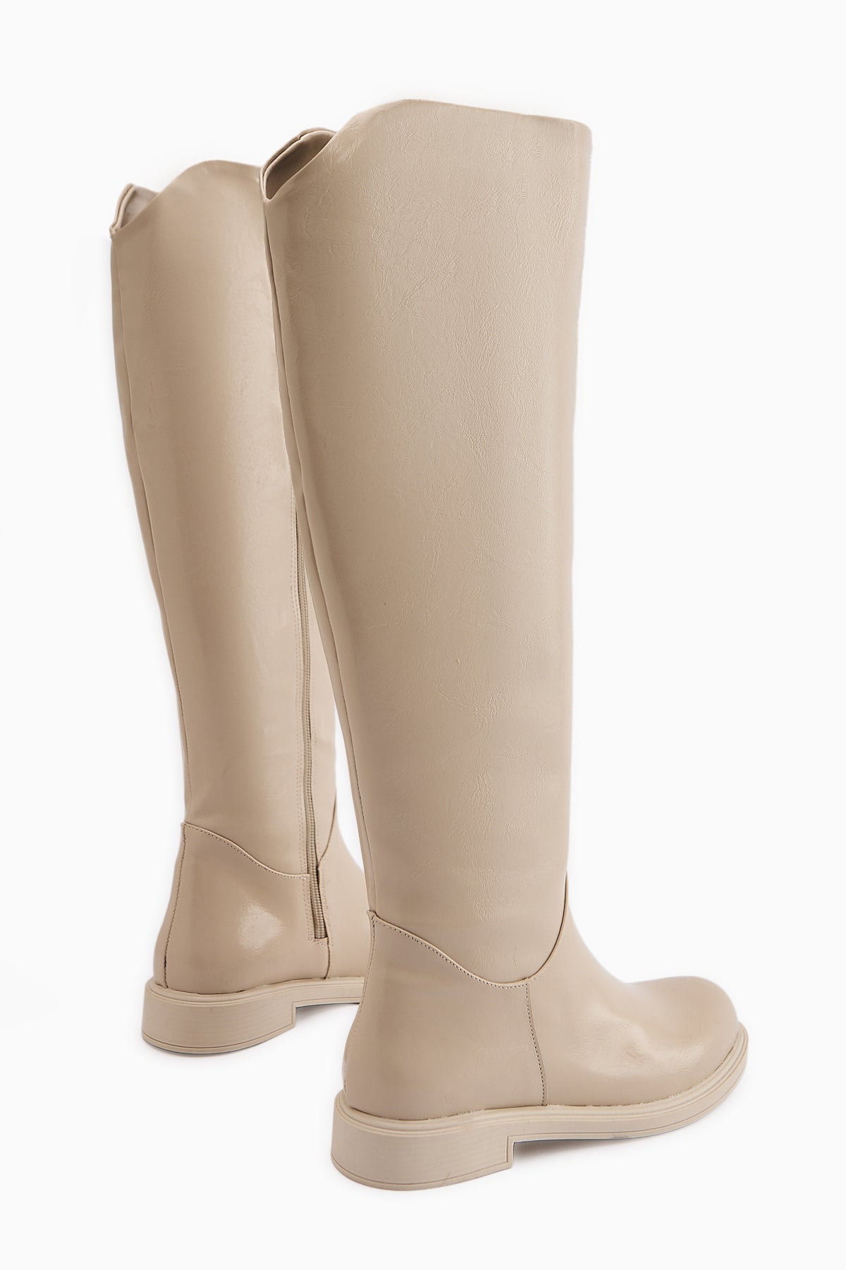 Henni Beige Wide Shaft Women's Boot