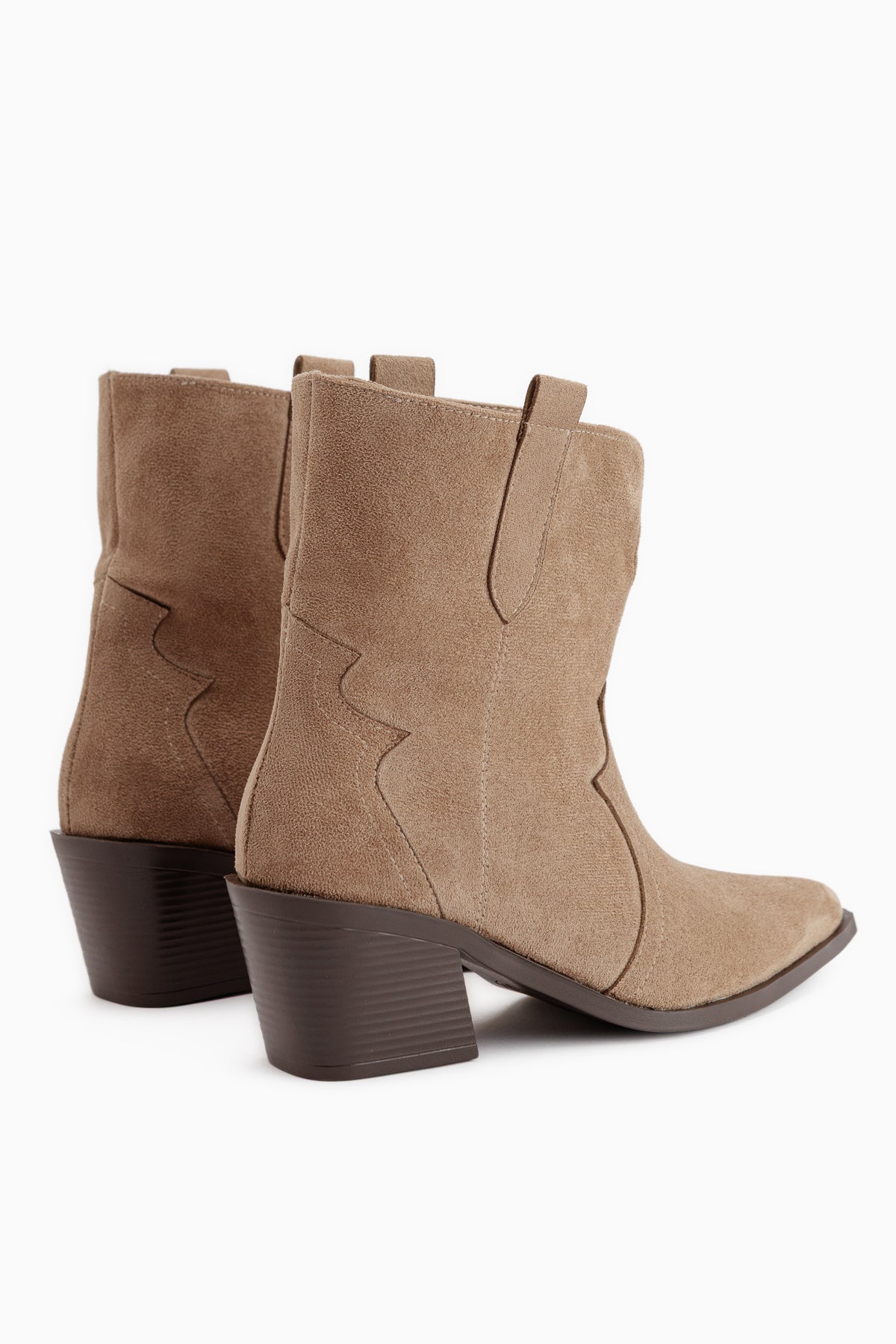 Erica Beige Wildleder Absatz Western Damen Stiefel