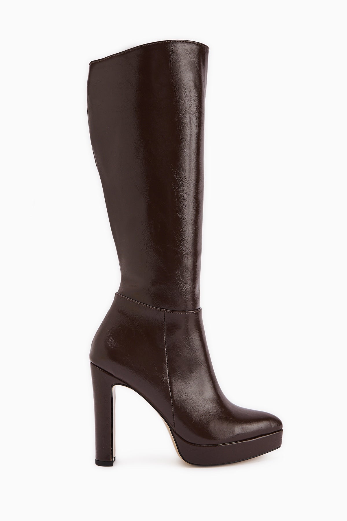 Ariya Coffee Platform Heeled Zipper Women's Boot