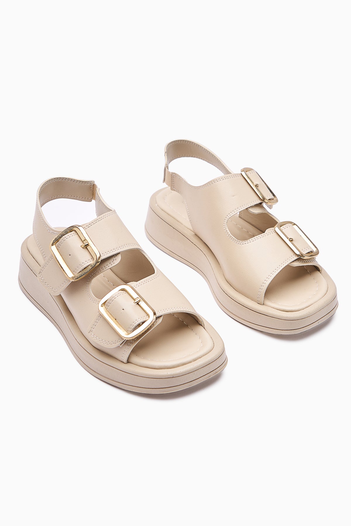 Lemis Cream Buckled Women's Sandals