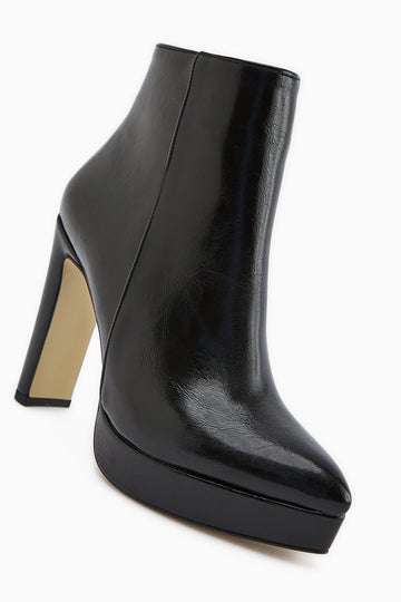 Abbie Black Pointed Toe High Heel Zippered Boot