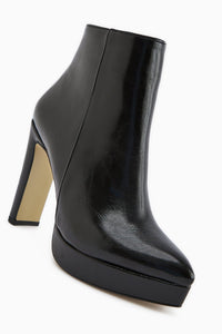 Abbie Black Pointed Toe High Heel Zippered Boot