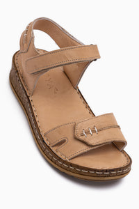 Leone Echtes Leder Mink Damen Sandale