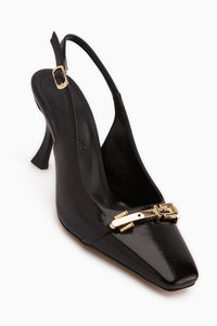 Hanaa Schwarze Schnalle Spitz Zehen Damen Absatzschuhe