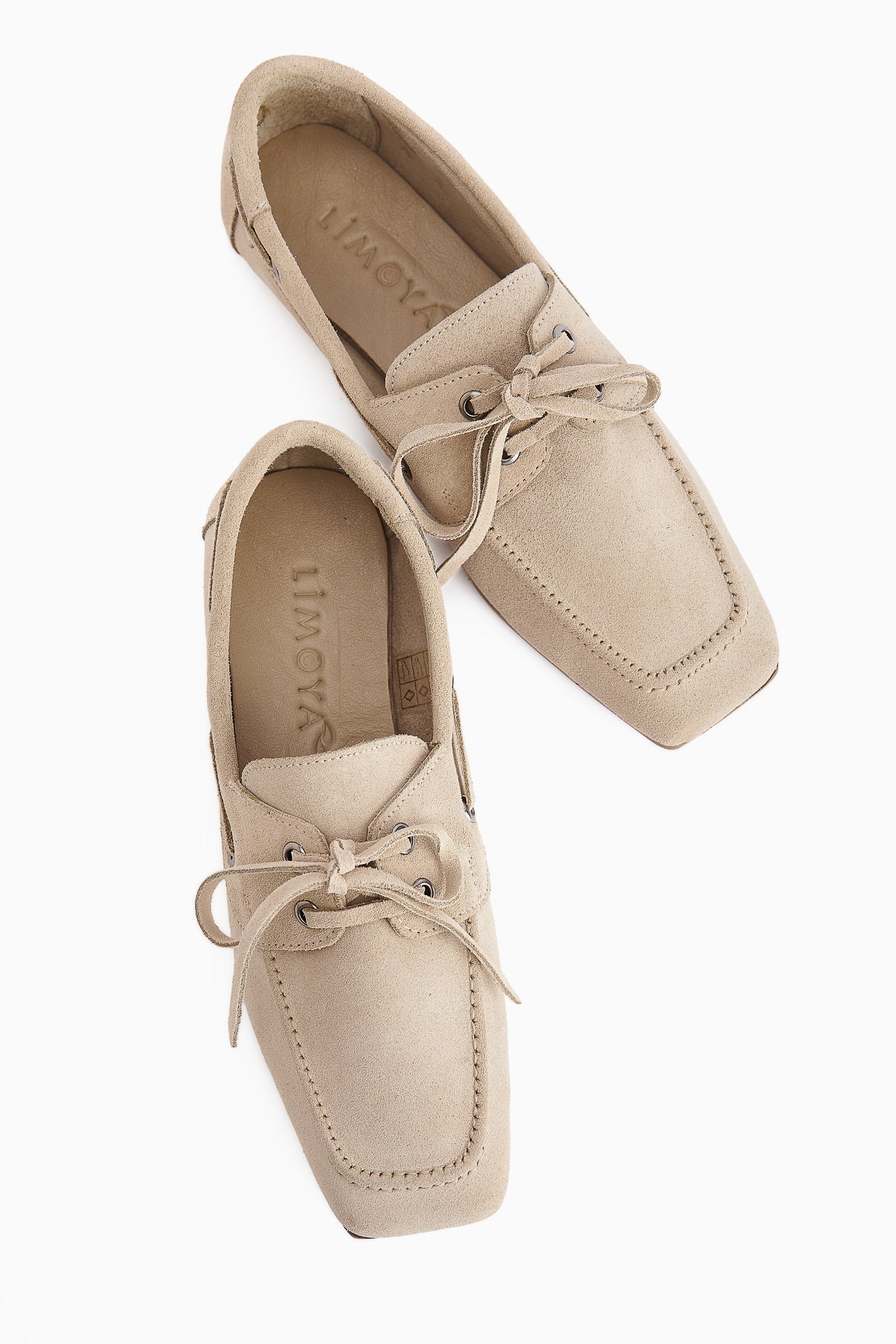 Arian Genuine Beige Suede Leather Lace-Up Moccasin Daily Loafer