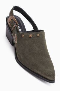 Tima Genuine Leather Khaki Heeled Women’s Sandal