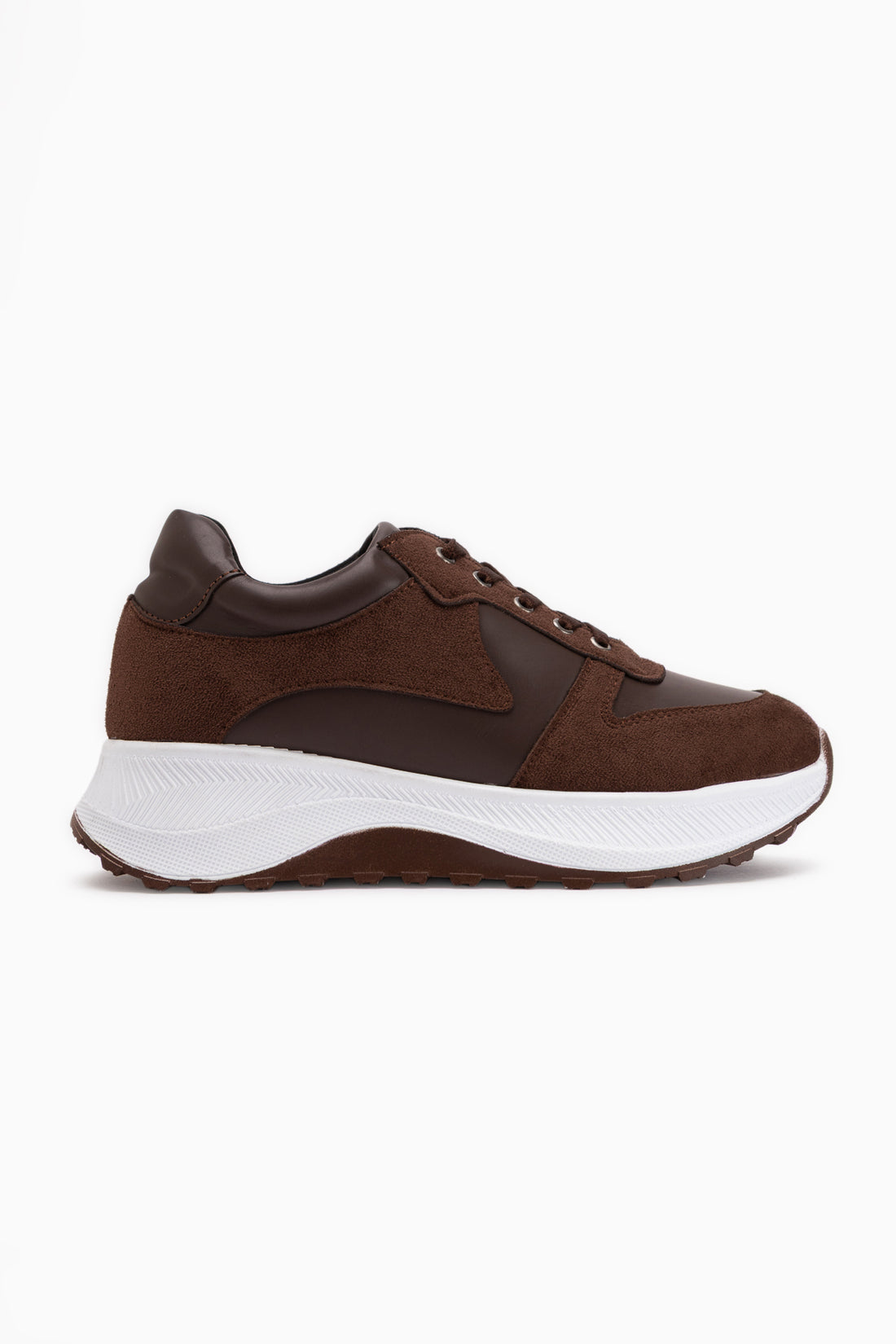 Jolina Braun Wildleder Detail Damen Sneaker