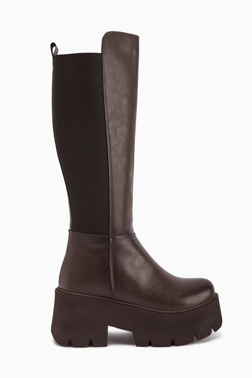 Sannah Brown Platform Heeled Women's Boot