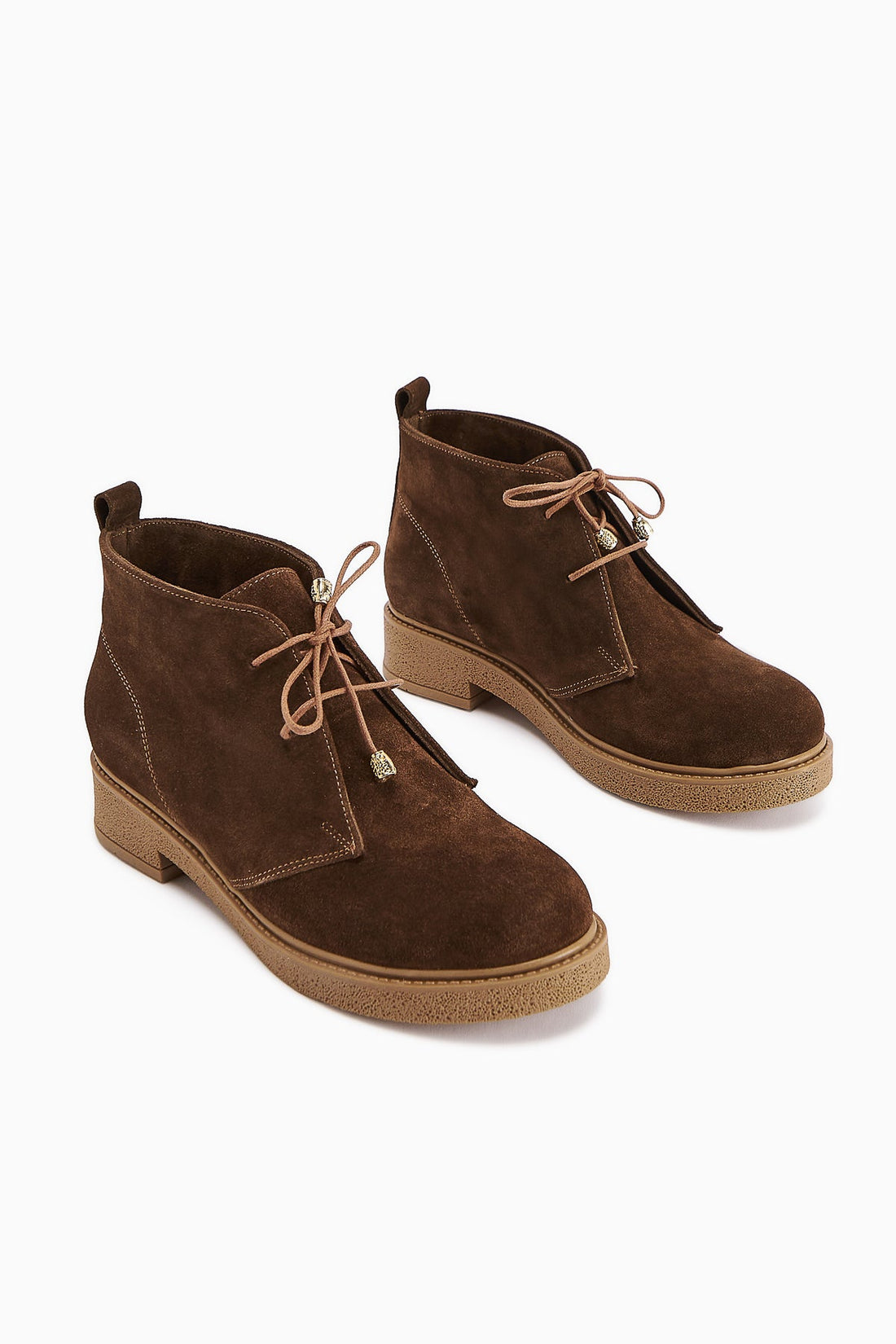 Henna Genuine Leather Coffee Suede Lace-Up Women's Boot