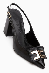 Rosemary Schwarze Schnalle Detail Damen Absatzschuhe