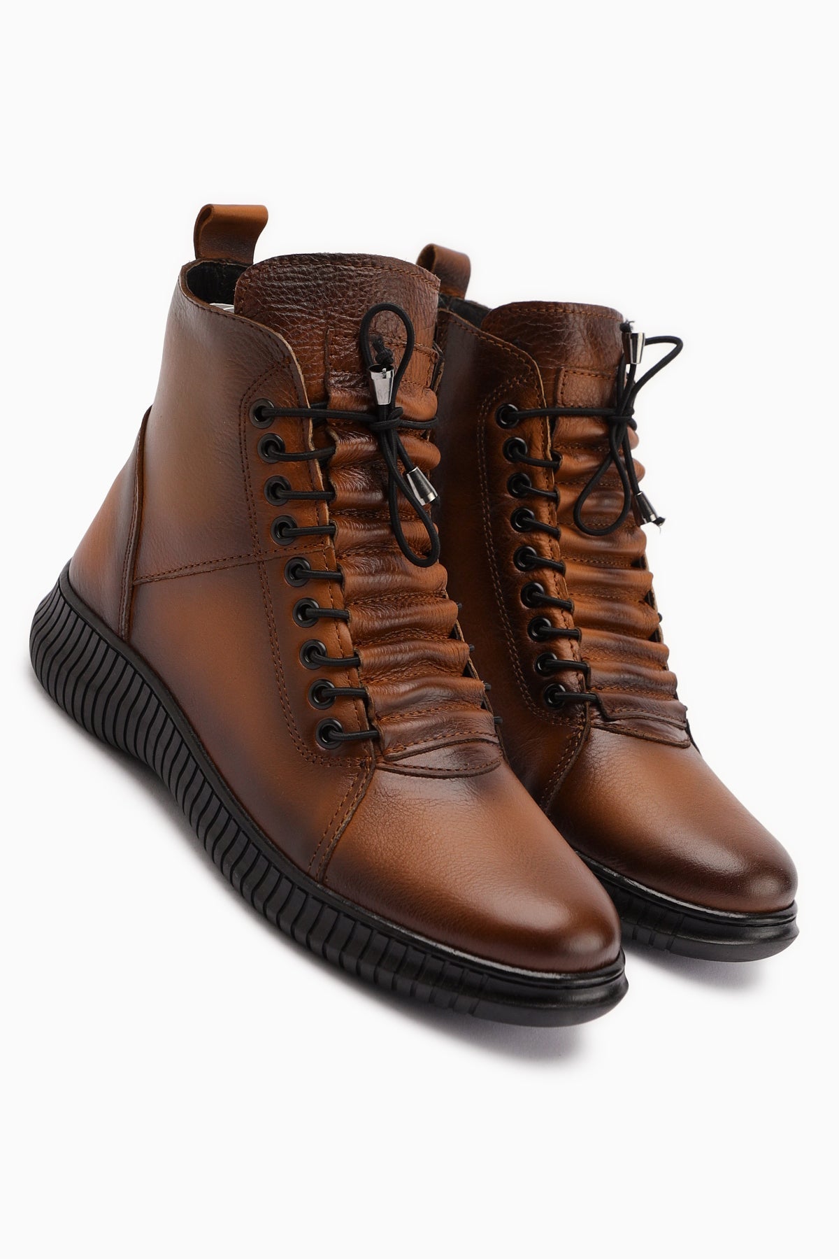 Jina – Cognac [Echtleder] Stiefelette mit Schnürung (Damen)