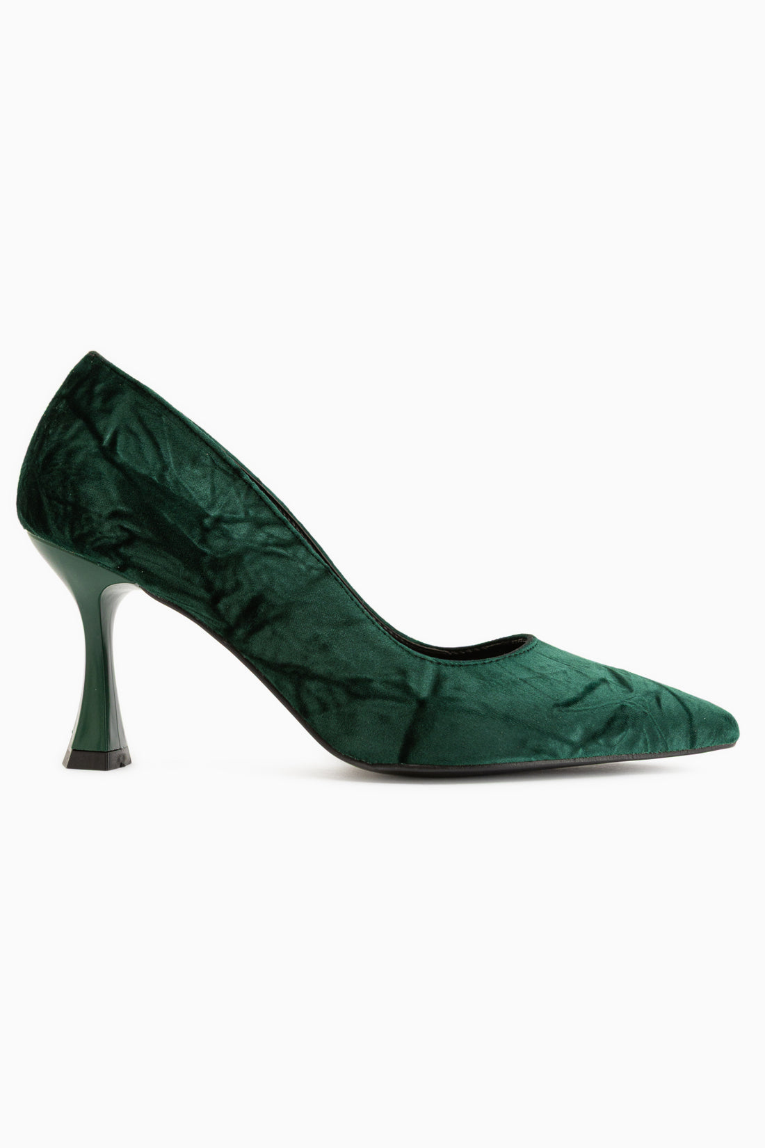 Marcella Grüne Satin Texturierte Spitzzehen Damen Absatzschuhe