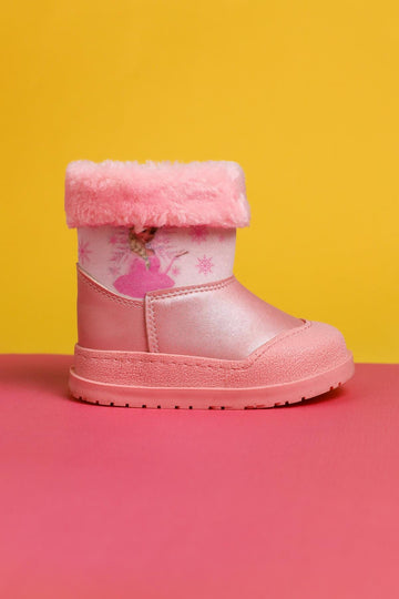 Elea Powder Cartoon Character Printed Furry Baby Boots