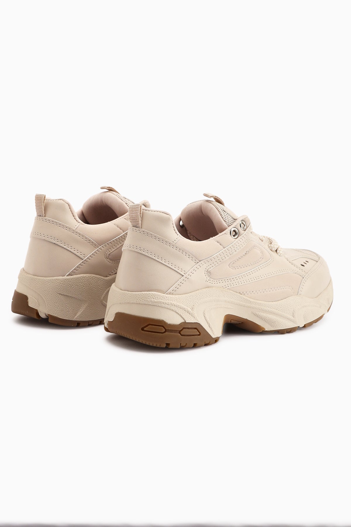 Trina – Beige Sneaker mit Schnürung (Damen)