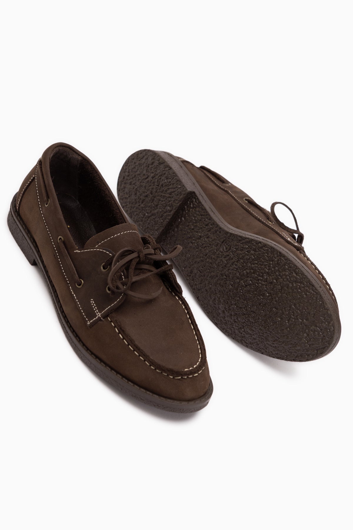 Janica Genuine Leather Brown Lace-Up Women’s Moccasin Shoes
