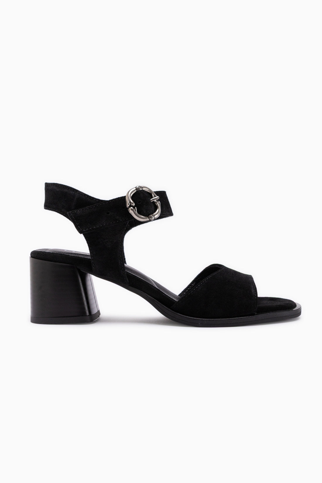 Carina Echtes Leder Schwarz Wildleder Absatz Damen Sandale