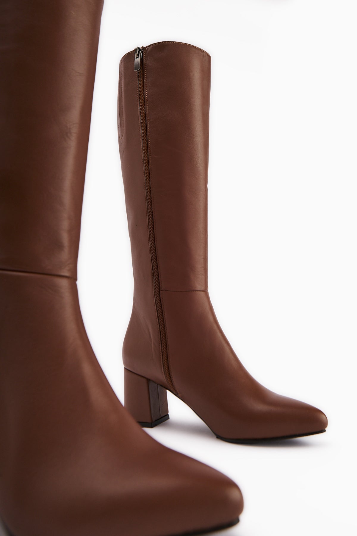 Velma Genuine Leather Taba Heeled Women's Boot