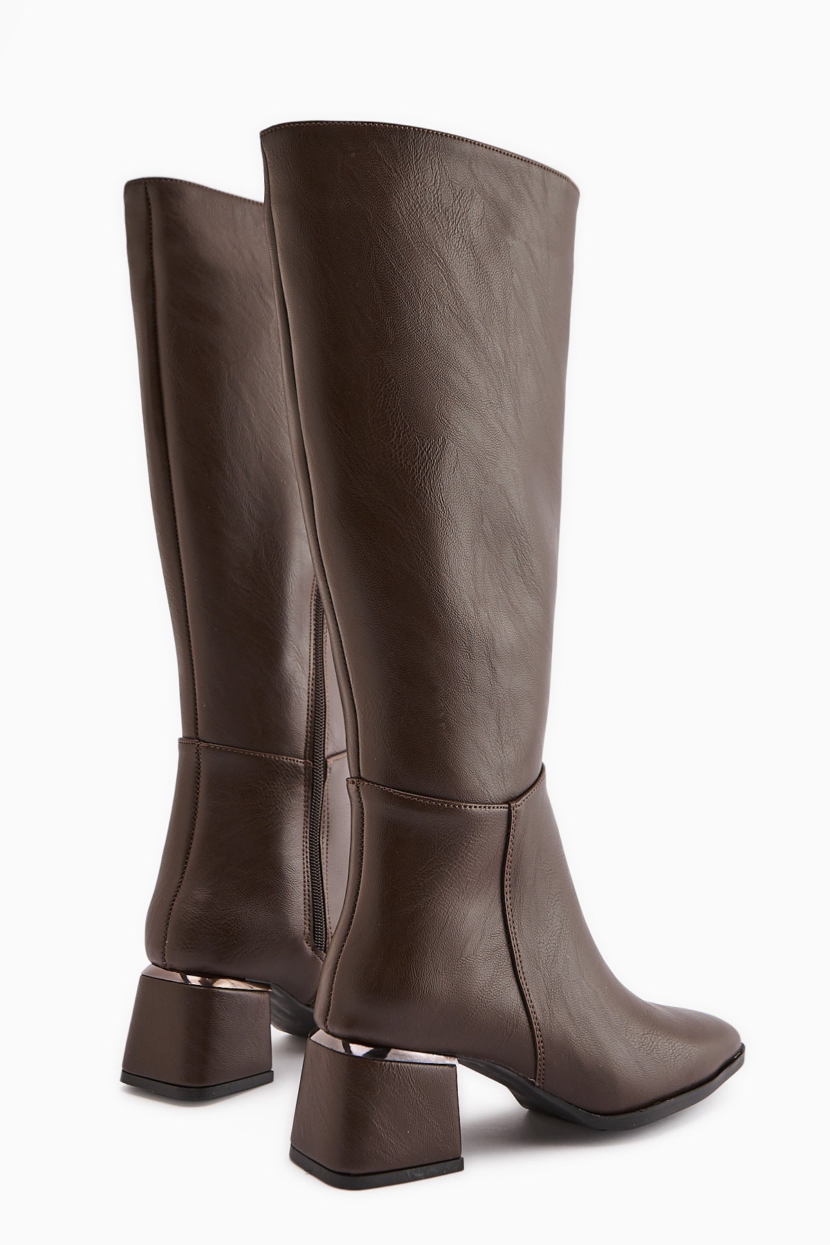 Miami Brown Square-Toed Boots