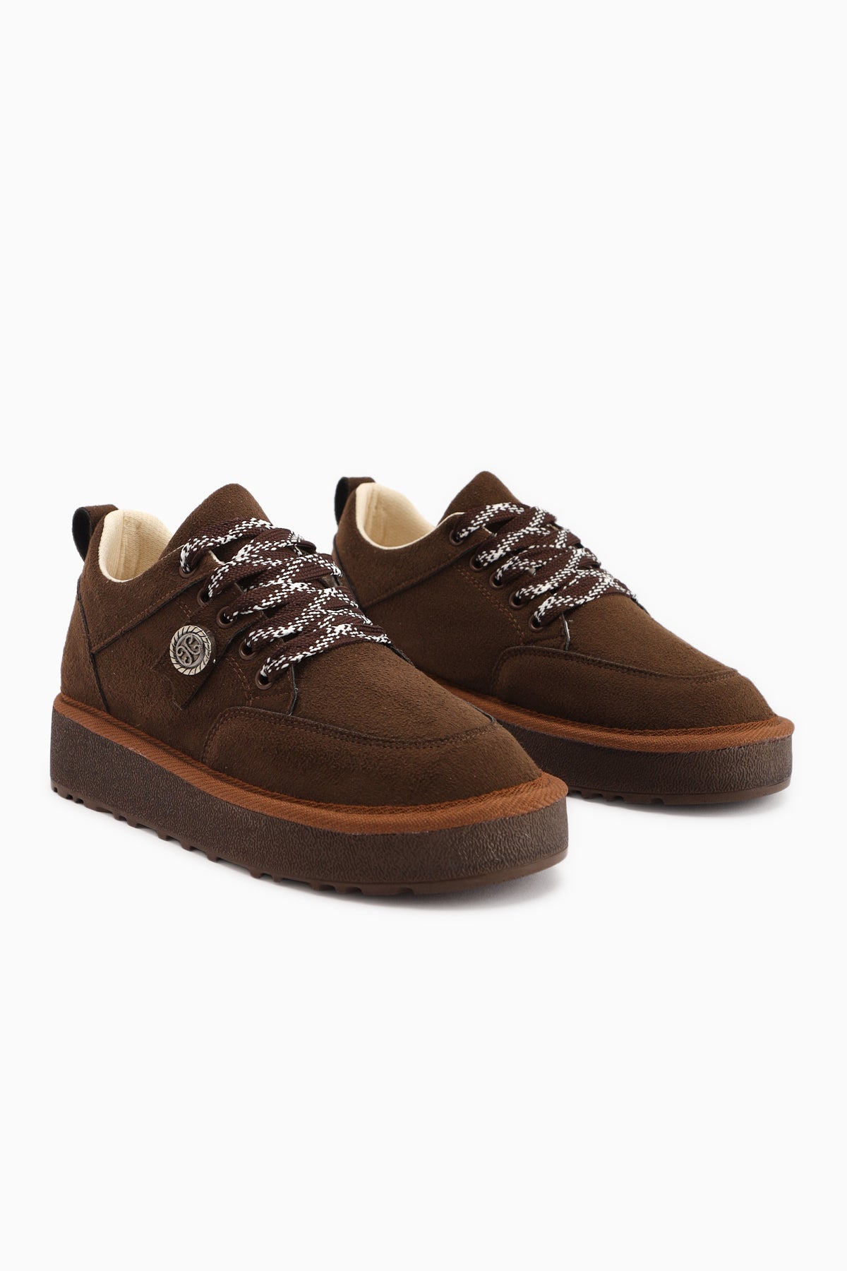 Serina Coffee Suede Lace-Up Women's Casual Shoe