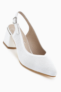 Ravina Echtes Leder Weiß Damen Absatzschuhe