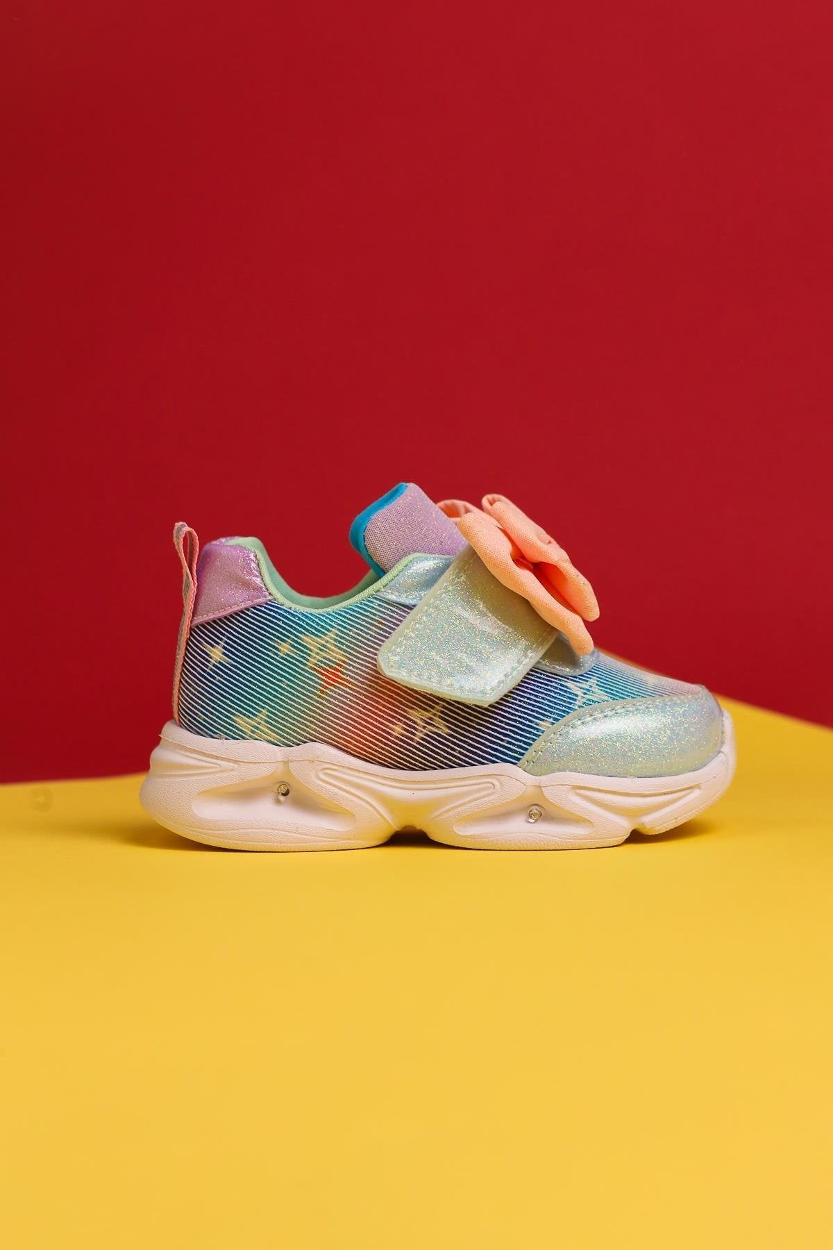 Feliz Türkis Schleifen-Detail Klettverschluss Leuchtende Babysneakers