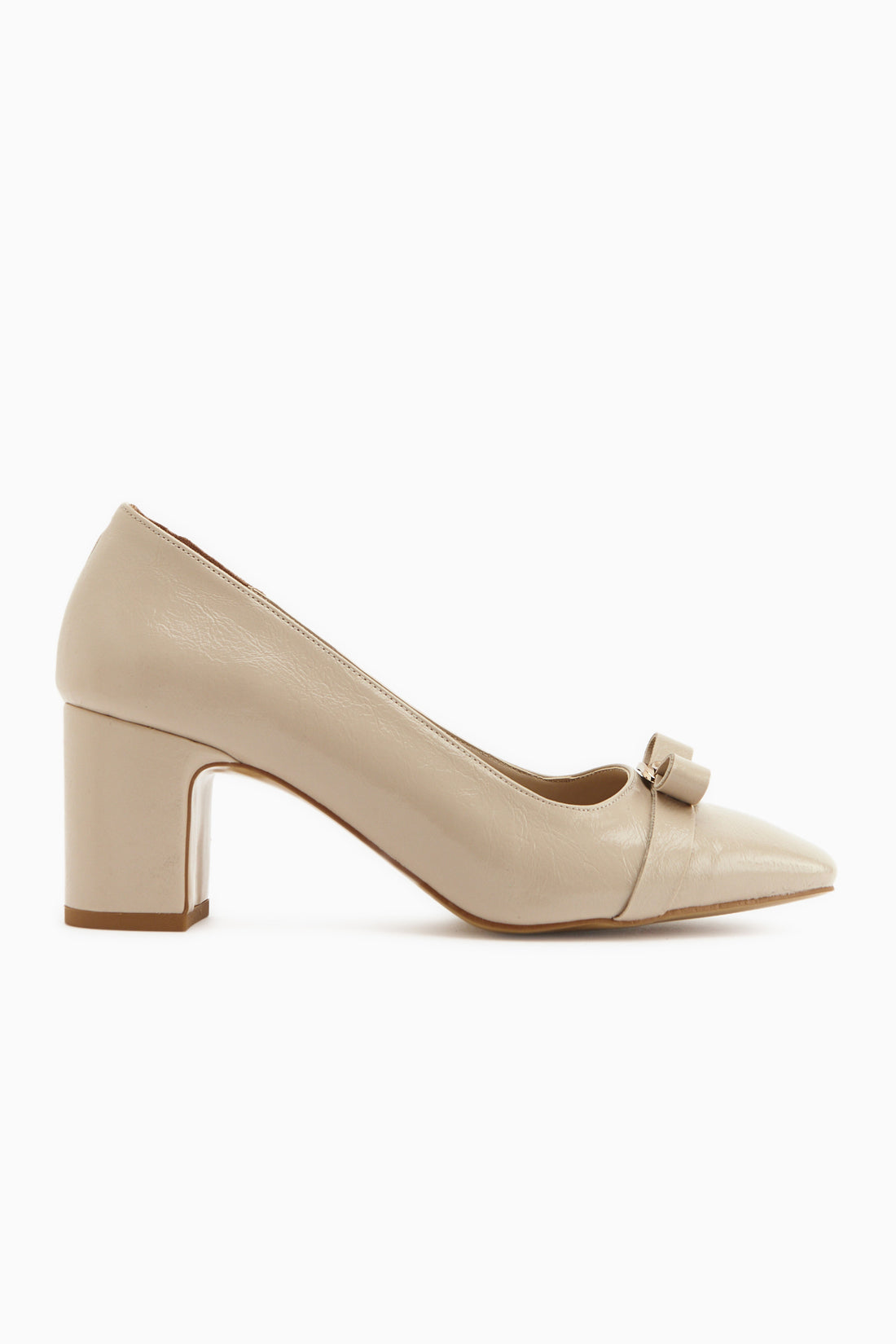 Lois Beige Schnalle Quadratzehen Damen Absatzschuhe