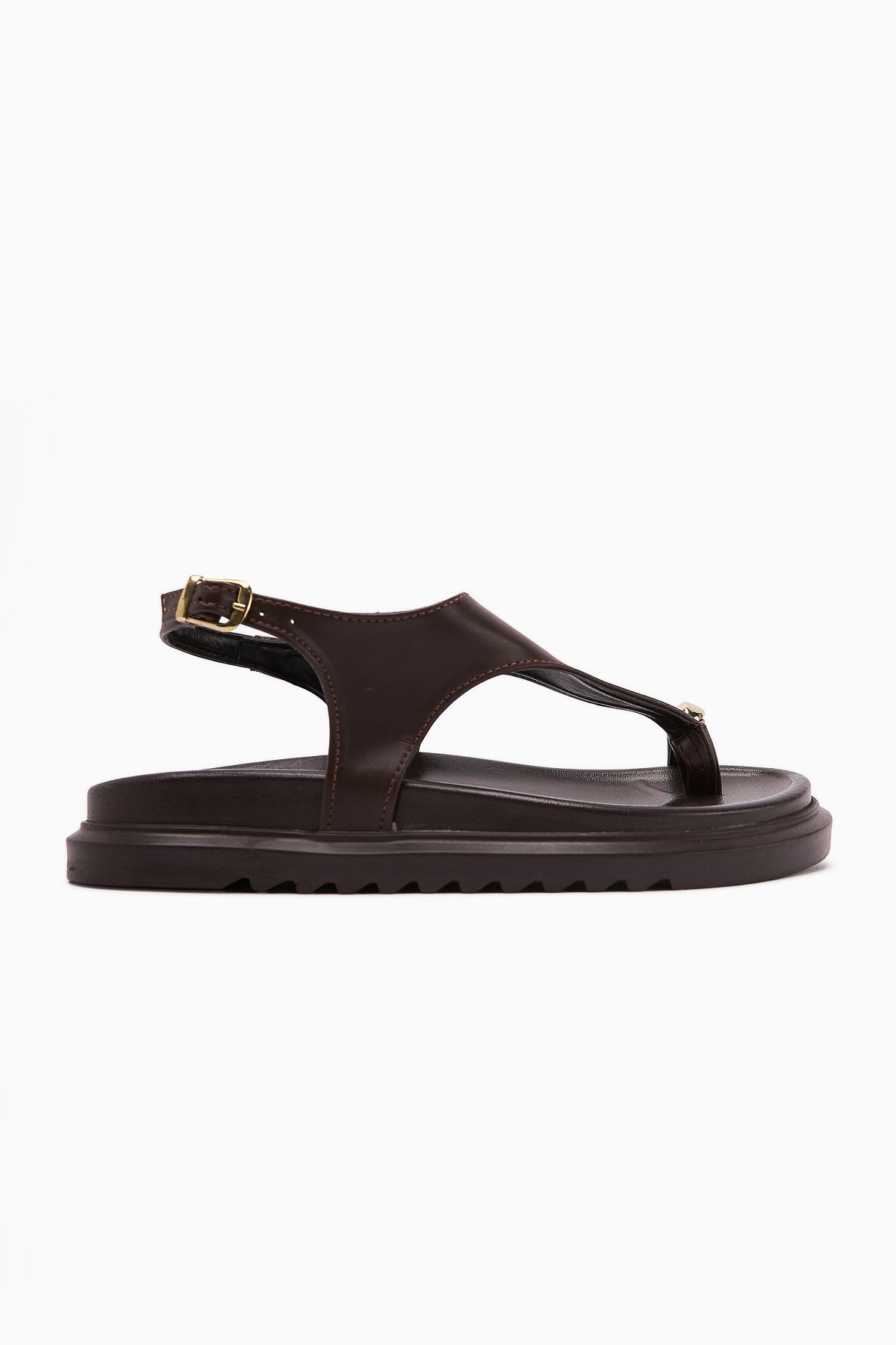 Vanda Coffee Buckled Thong Women's Sandals
