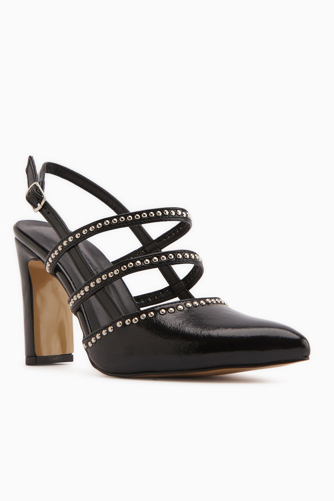 Mandy Black Studded Women’s Heeled Shoes