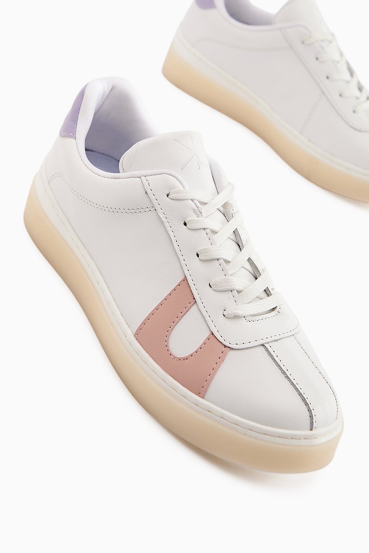 Eddie Genuine Leather White Powder Women's Sneaker
