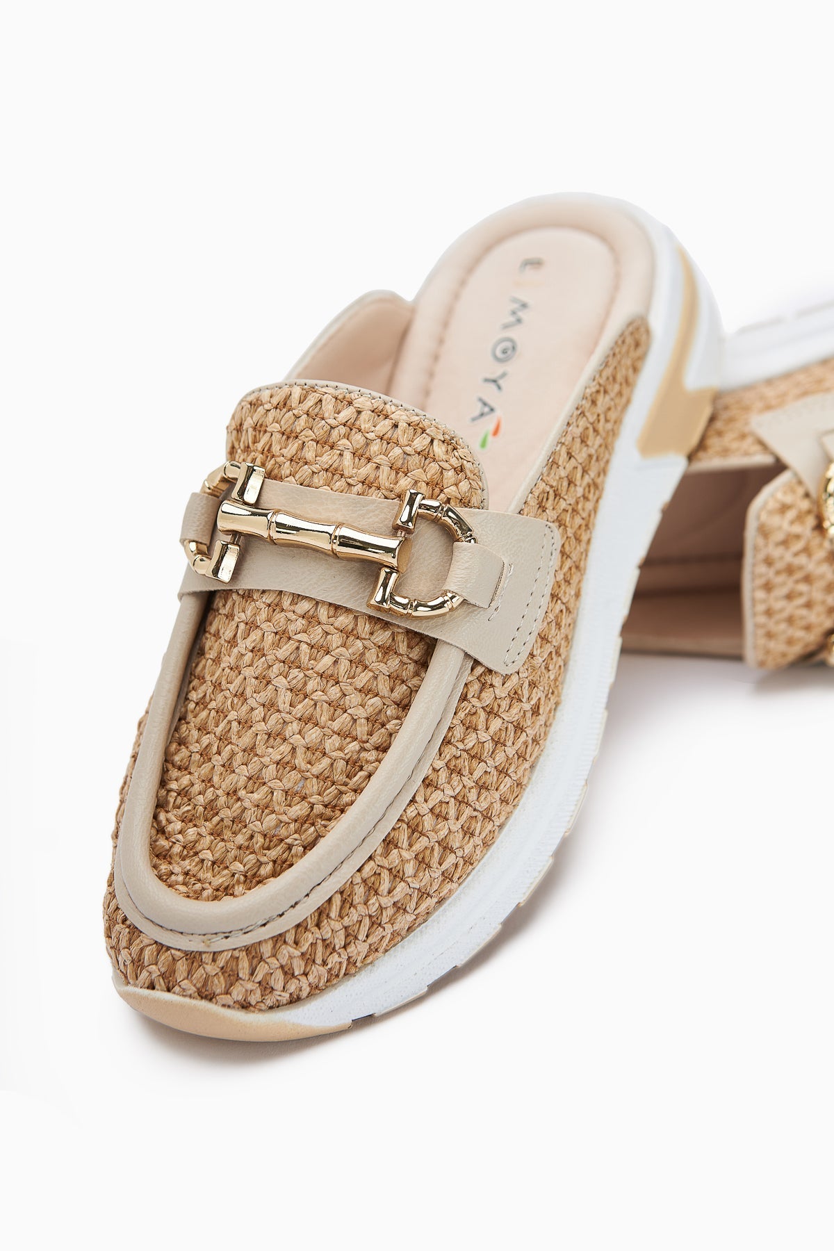 Diana Nude Schnallenschuh Chic Damen Wicker Slipper